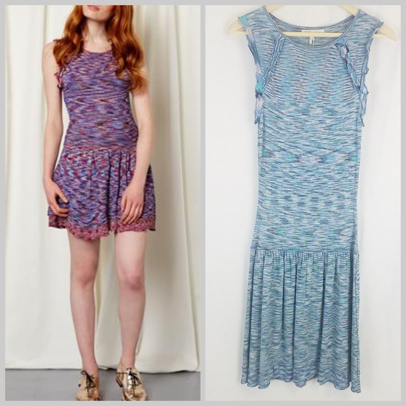 Maje Blue Stretchy Mandala Dress NWT - Picture 1 of 7